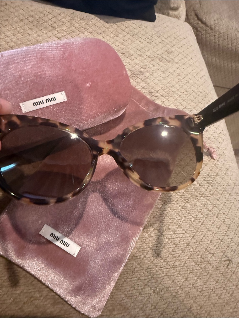 Miu Miu Tortoiseshell Frame Sunglasses with Brown Lenses
